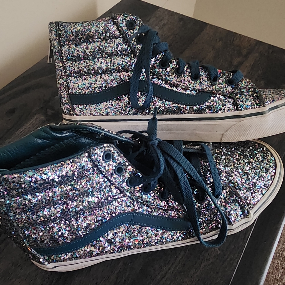 Authentic Glitter Vans Skate Shoes